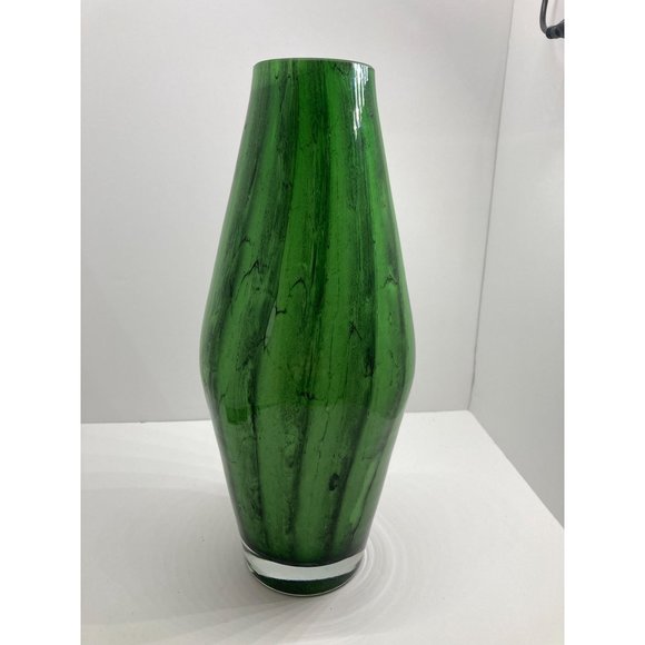 Makora Poland Handmade Green 12in Vase Stunning Nature - Picture 7 of 10